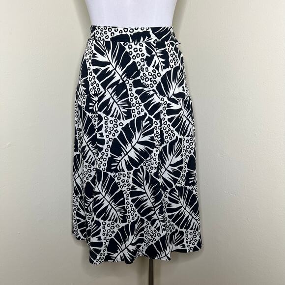 Vintage Britland Skirt 5/6 Tropical Black White High Waist Cheetah Leopard 90s - Picture 1 of 7